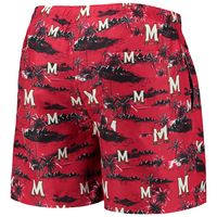 Men's FOCO Red Maryland Terrapins Island Palm Swim Trunks