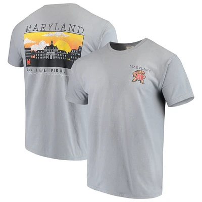 Men's Gray Maryland Terrapins Team Comfort Colors Campus Scenery T-Shirt