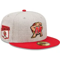 Louisville Cardinals New Era Patch 59FIFTY Fitted Hat - Heather Gray/Red