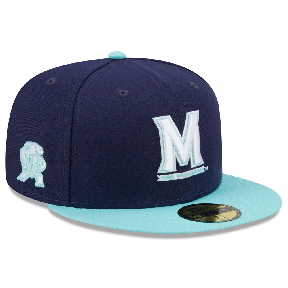 Tampa Bay Rays New Era Green Undervisor 59FIFTY Fitted Hat - Light Blue/Navy