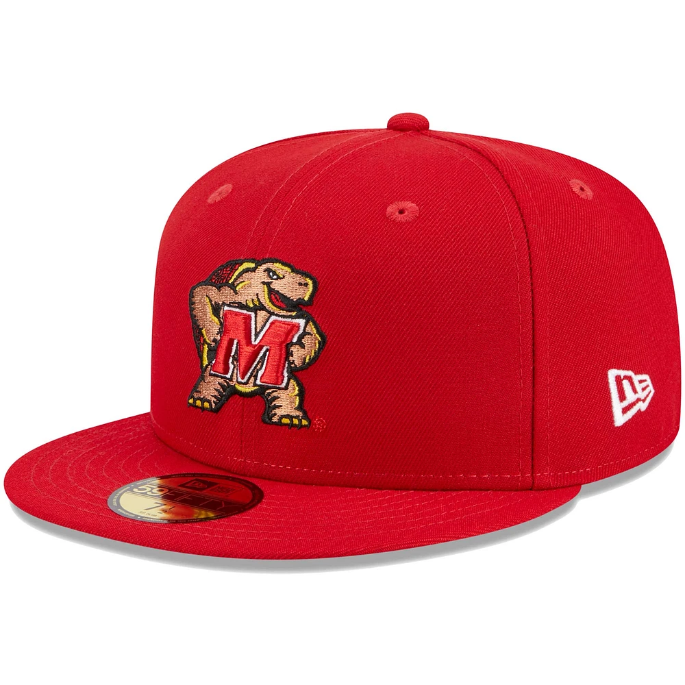 Men's New Era Red Maryland Terrapins 59FIFTY Fitted Hat