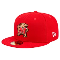 Casquette ajustée Maryland Terrapins 59FIFTY pour homme de New Era rouge