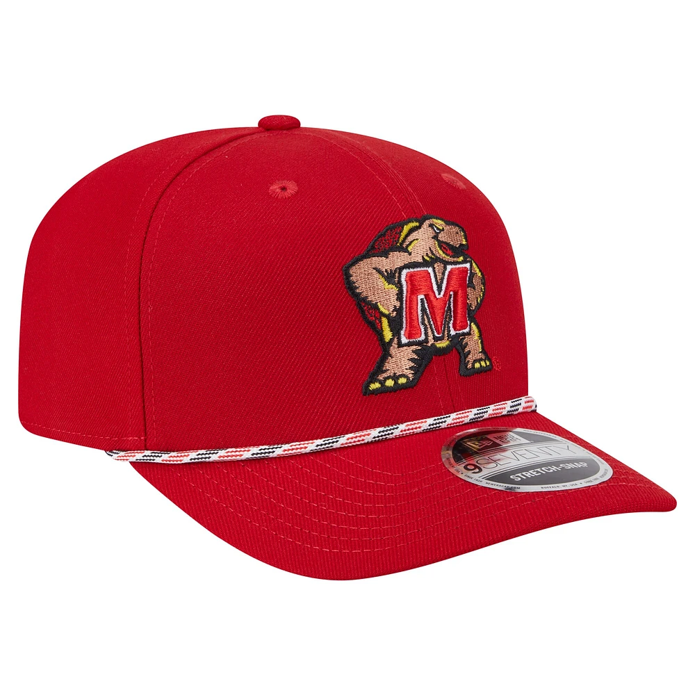 Casquette extensible à boutons-pression New Era Maryland Terrapins Gameday Multi-Rope 9SEVENTY pour homme