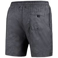 Men's Tommy Bahama Black Maryland Terrapins Naples Layered Leaves Swim Trunks