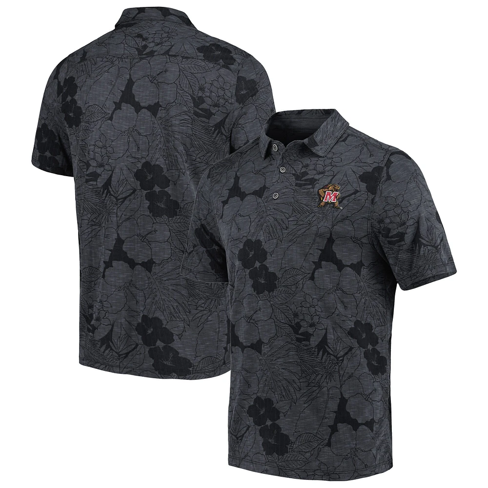 Polo Tommy Bahama Charcoal Maryland Terrapins Miramar Blooms pour homme