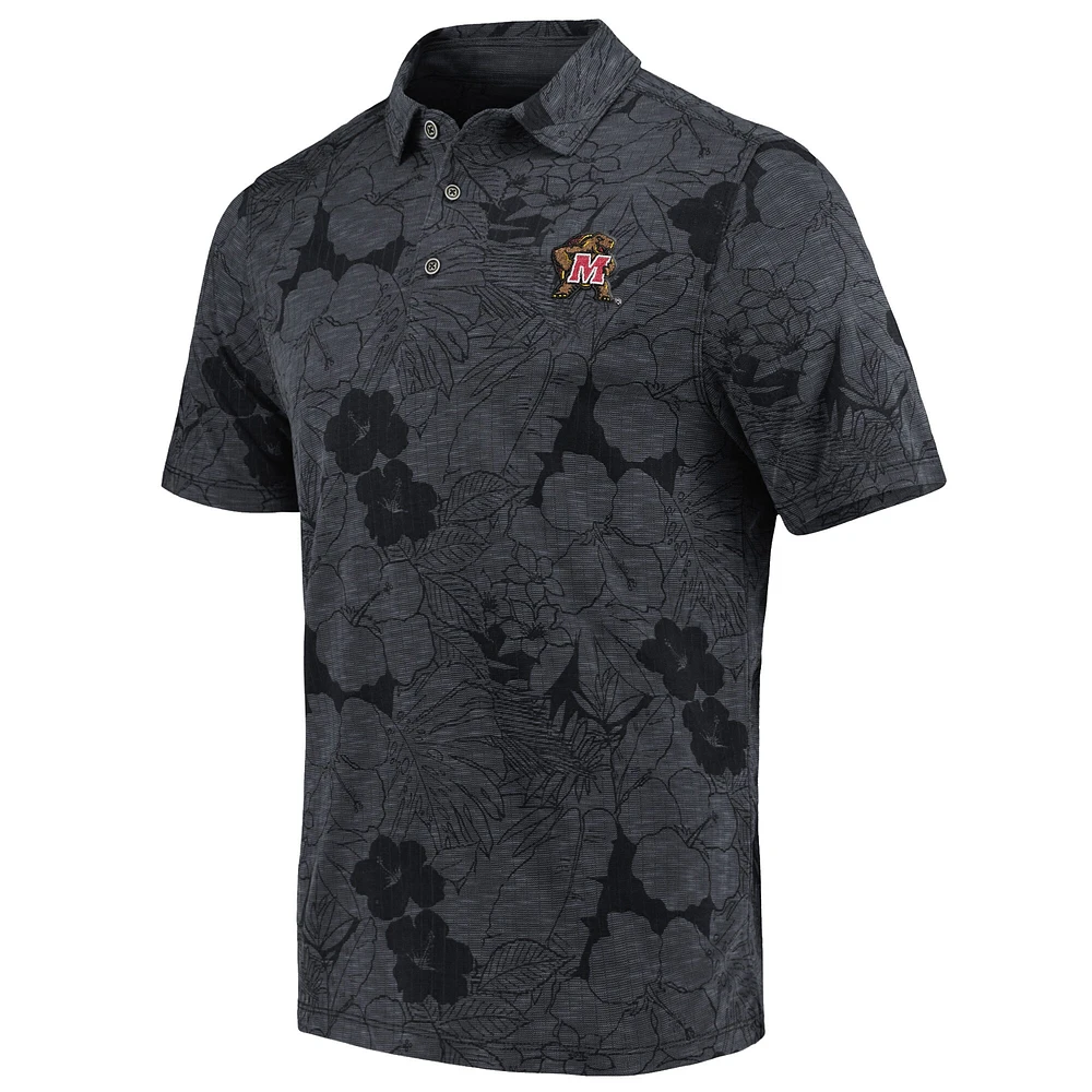 Polo Tommy Bahama Charcoal Maryland Terrapins Miramar Blooms pour homme