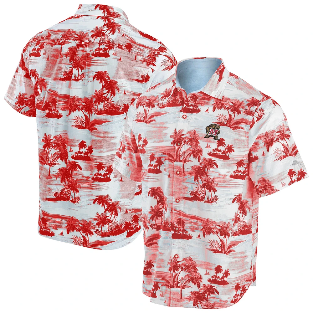 Chemise boutonnée Tommy Bahama Texas Red Maryland Terrapins Tropical Horizons pour hommes