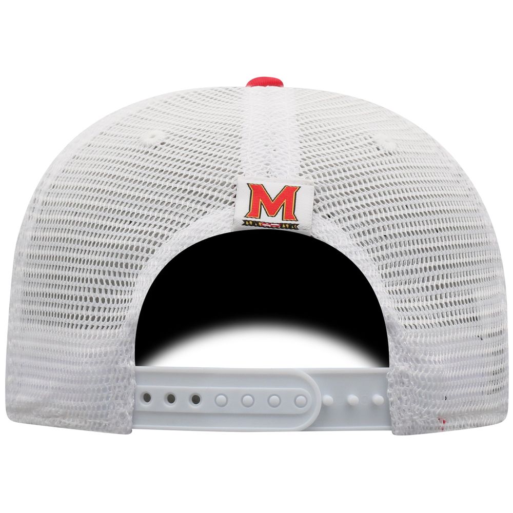 Men's Top of the World Red/White Maryland Terrapins Trucker Snapback Hat