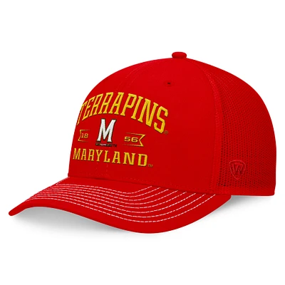 Casquette réglable Top of the World pour hommes, Maryland Terrapins Carson Trucker, rouge