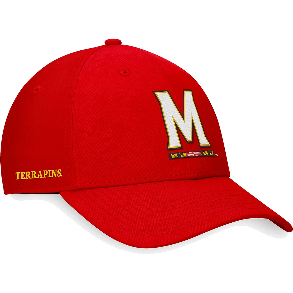 Casquette Flex Top of the World Maryland Terrapins Deluxe pour homme rouge