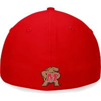 Casquette Flex Top of the World Maryland Terrapins Deluxe pour homme rouge