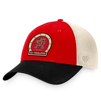 Casquette réglable pour hommes Top of the World Red Maryland Terrapins Refined Trucker