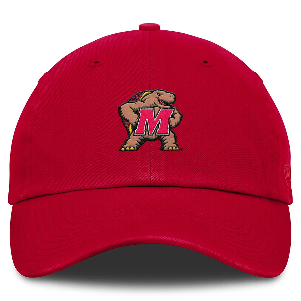 Men's Top of the World Red Maryland Terrapins Staple Adjustable Hat