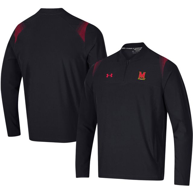 Haut à quart de zip Under Armour Maryland Terrapins 2021 Sideline Motivate pour homme noir