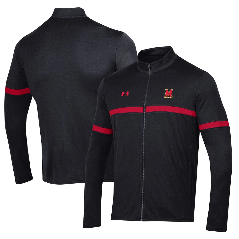 Veste d'échauffement entièrement zippée Under Armour pour hommes, Maryland Terrapins 2023 Assist, noire