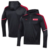 Sweat à capuche quart de zip Under Armour pour hommes, Maryland Terrapins 2023 Sideline, noir