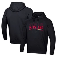 Sweat à capuche noir Under Armour Maryland Terrapins 2024 Sideline Wordmark Rival pour hommes