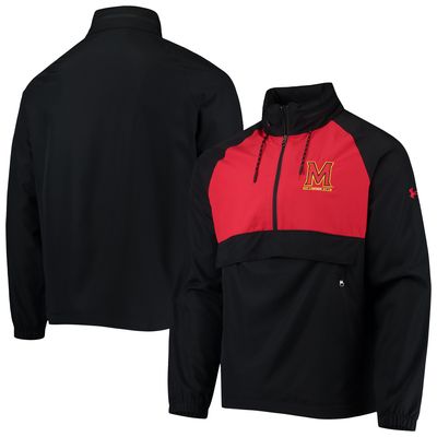 Men's Under Armour Black Maryland Terrapins Gameday Anorak Performance Half-Zip Jacket