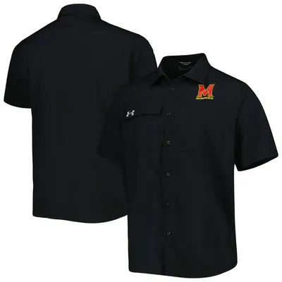 Maryland Terrapins Under Armour Motivate Button-Up Shirt - Black