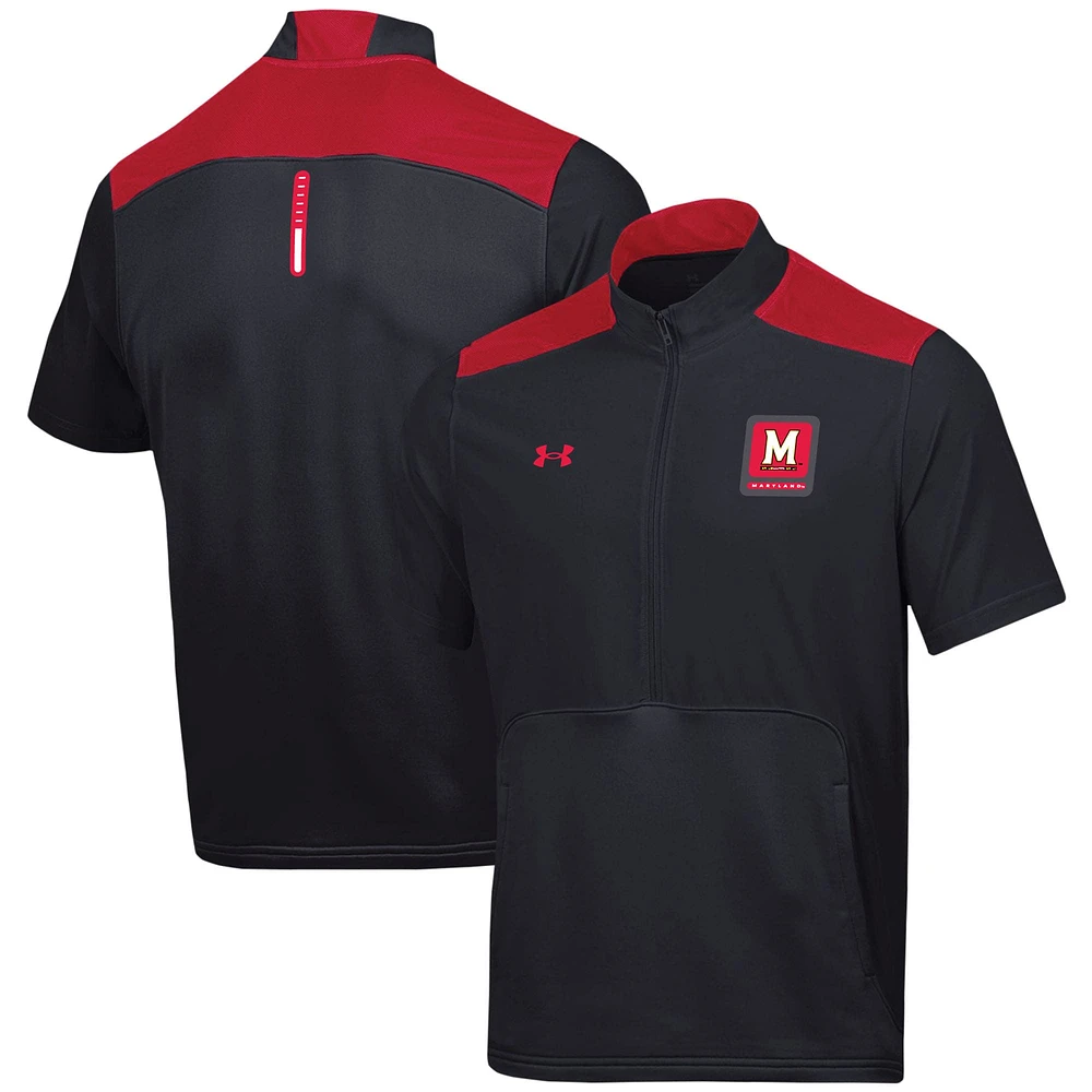 Veste à demi-zip Under Armour Maryland Terrapins Motivate pour homme noire