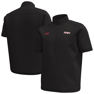 Haut à manches courtes et fermeture éclair quart de tour Maryland Terrapins Motivate pour homme Under Armour Black