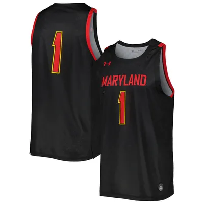 Maryland Terrapins Under Armour Replica Basketball Jersey - Black