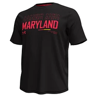 T-shirt noir Under Armour Maryland Terrapins Sideline Knockout pour homme