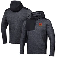 Men's Under Armour Black Maryland Terrapins Survivor Fleece Hoodie Quarter-Zip Jacket