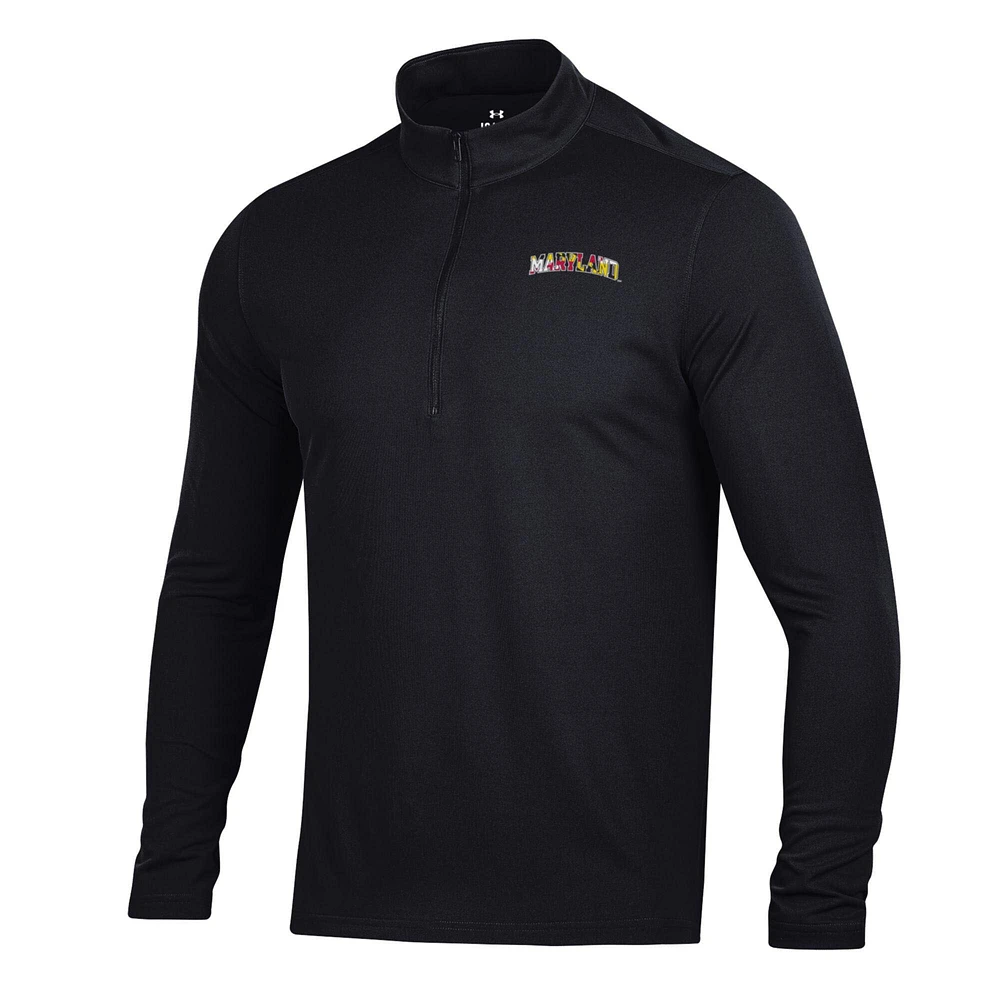 Men's Under Armour Black Maryland Terrapins T2 Green Day Half-Zip Pullover