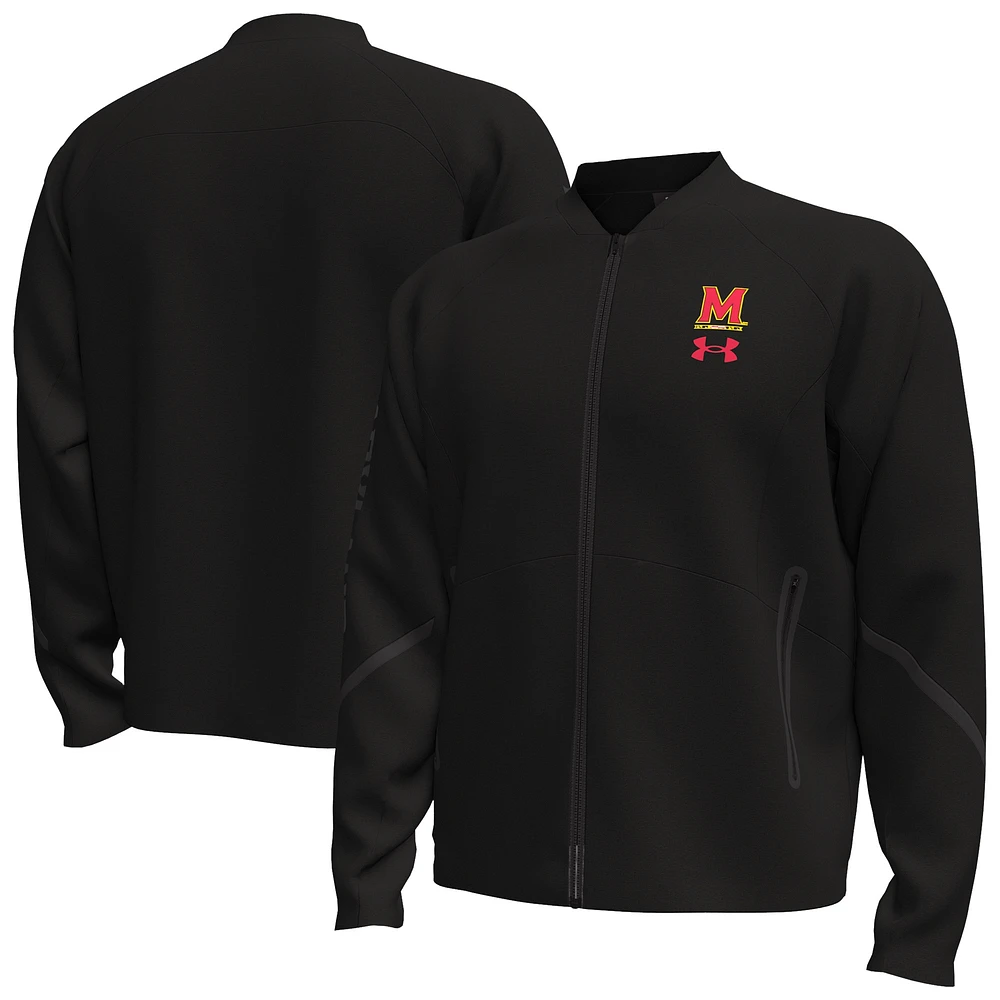 Veste bomber entièrement zippée Under Armour Maryland Terrapins Unstoppable pour homme