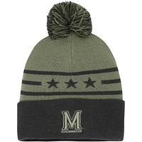 Men's Under Armour Forest Green Maryland Terrapins Freedom Collection Cuffed Knit Hat with Pom