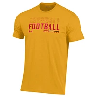 T-shirt Under Armour Gold Maryland Terrapins 2024 Sideline Football Performance pour homme