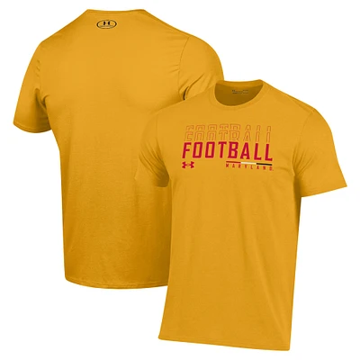 T-shirt Under Armour Gold Maryland Terrapins 2024 Sideline Football Performance pour homme