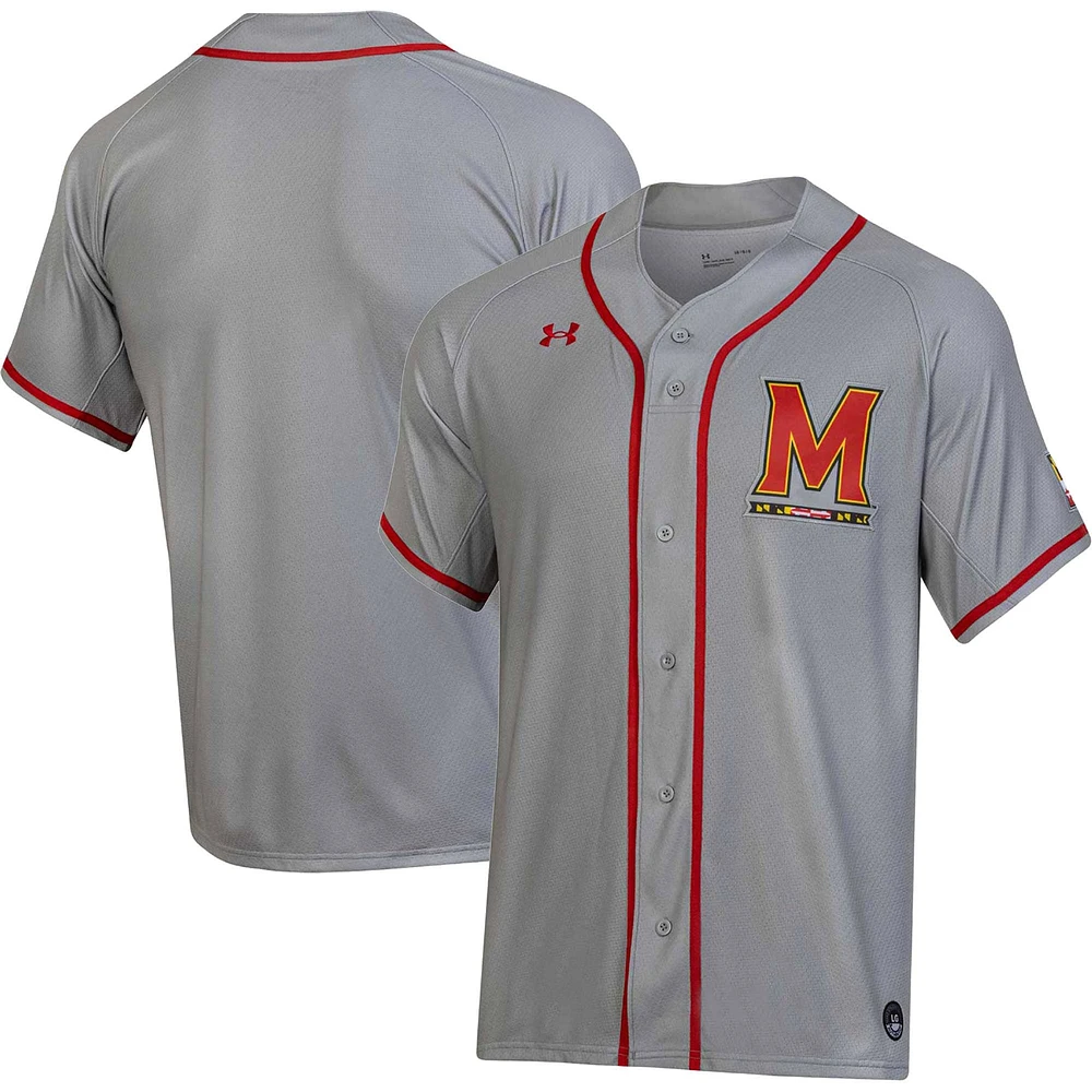 Maillot de baseball Under Armour Maryland Terrapins Replica pour homme gris