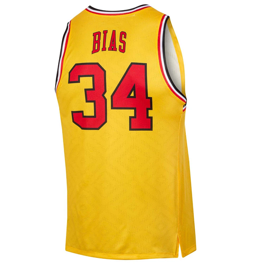 Maillot de joueur réplique Under Armour Len Bias Gold Maryland Terrapins pour homme