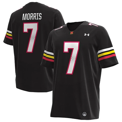 Men's Under Armour MJ Morris Black Maryland Terrapins NIL Football Replica Player Jersey