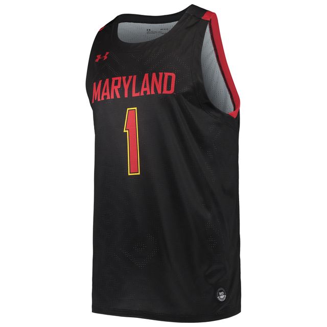 Under Armour #1 Noir Maryland Terrapins College Replica Maillot de basket-ball pour homme