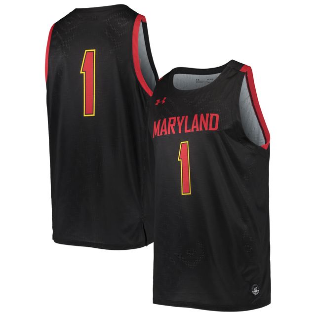 Under Armour #1 Noir Maryland Terrapins College Replica Maillot de basket-ball pour homme