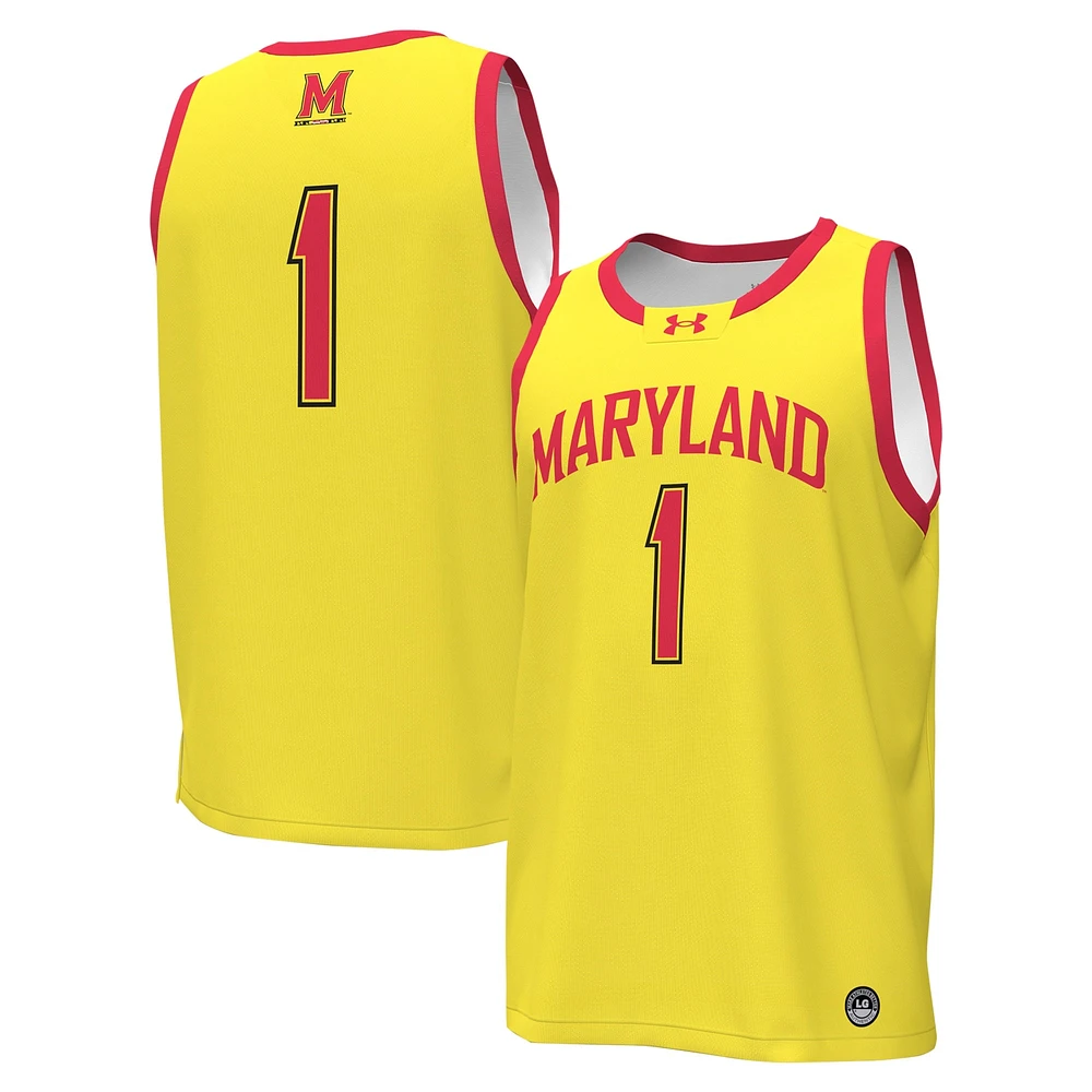 Under Armour #1 Or Maryland Terrapins Replica Maillot de basket-ball pour homme