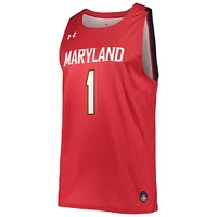 Under Armour #1 Rouge Maryland Terrapins College Replica Maillot de basket-ball pour homme