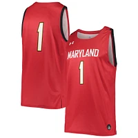 Under Armour #1 Rouge Maryland Terrapins College Replica Maillot de basket-ball pour homme