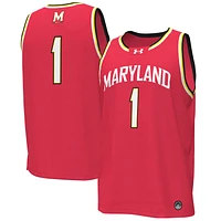 Maillot de basket-ball réplique Under Armour #1 Maryland Terrapins rouge pour homme