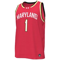 Maillot de basket-ball réplique Under Armour #1 Maryland Terrapins rouge pour homme