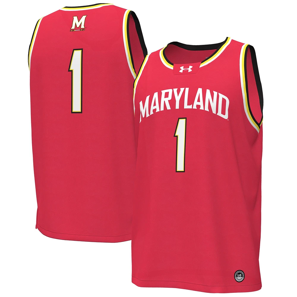 Men's Under Armour #1 Maryland Terrapins Replica Basketball Jersey