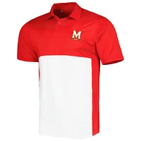 Men's Under Armour Red/White Maryland Terrapins Green Blocked Polo Performance