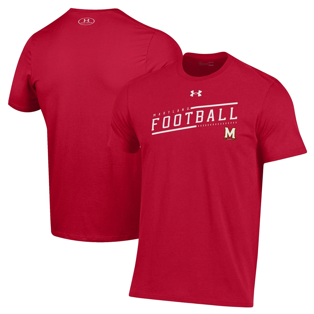 T-shirt Under Armour Maryland Terrapins 2023 Sideline Performance pour homme rouge