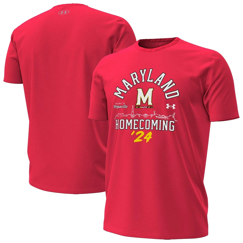 Men's Under Armour  Red Maryland Terrapins 2024 Homecoming T-Shirt