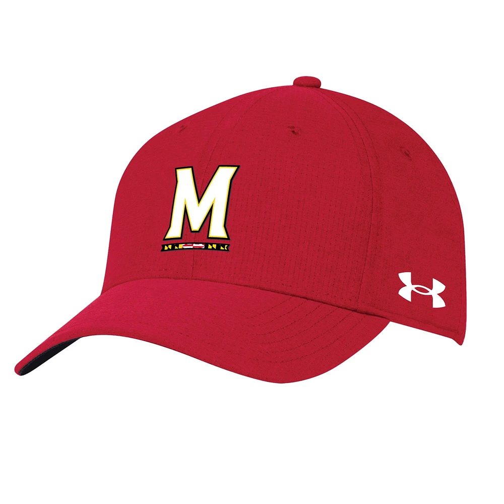 Casquette réglable rouge Maryland Terrapins Airvent Performance Under Armour pour homme