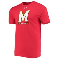 Men's Under Armour Red Maryland Terrapins School Logo Performance Cotton T-Shirt