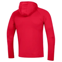 T-shirt à manches longues raglan avec logo de l'école Maryland Terrapins Under Armour rouge pour homme